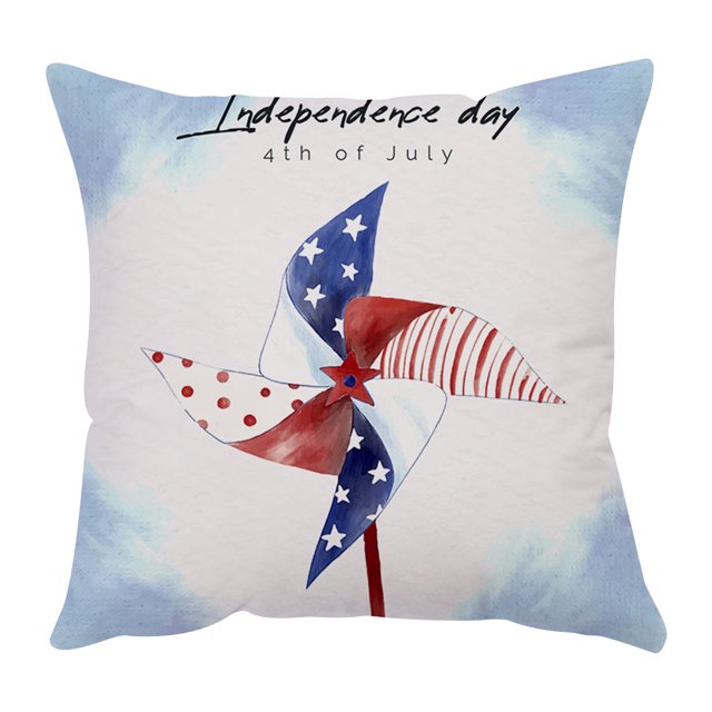 Funda de almohada Día de la Independencia Estilo de dibujos animados Funda de almohada de impresión digital de lino Wmkox8yii HFSH3422