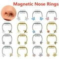 thumbnail image 2 of QQTDFG 16G Magnetic Clip on Nose Ring Stainless Steel Non Piercing Septum Rings Jewelry-Pink Butterfly, 2 of 9