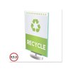 Deflecto Superior Image Swivel Sign Holder w/Green Edge, 8.5 x 11 Insert, Silver Base
