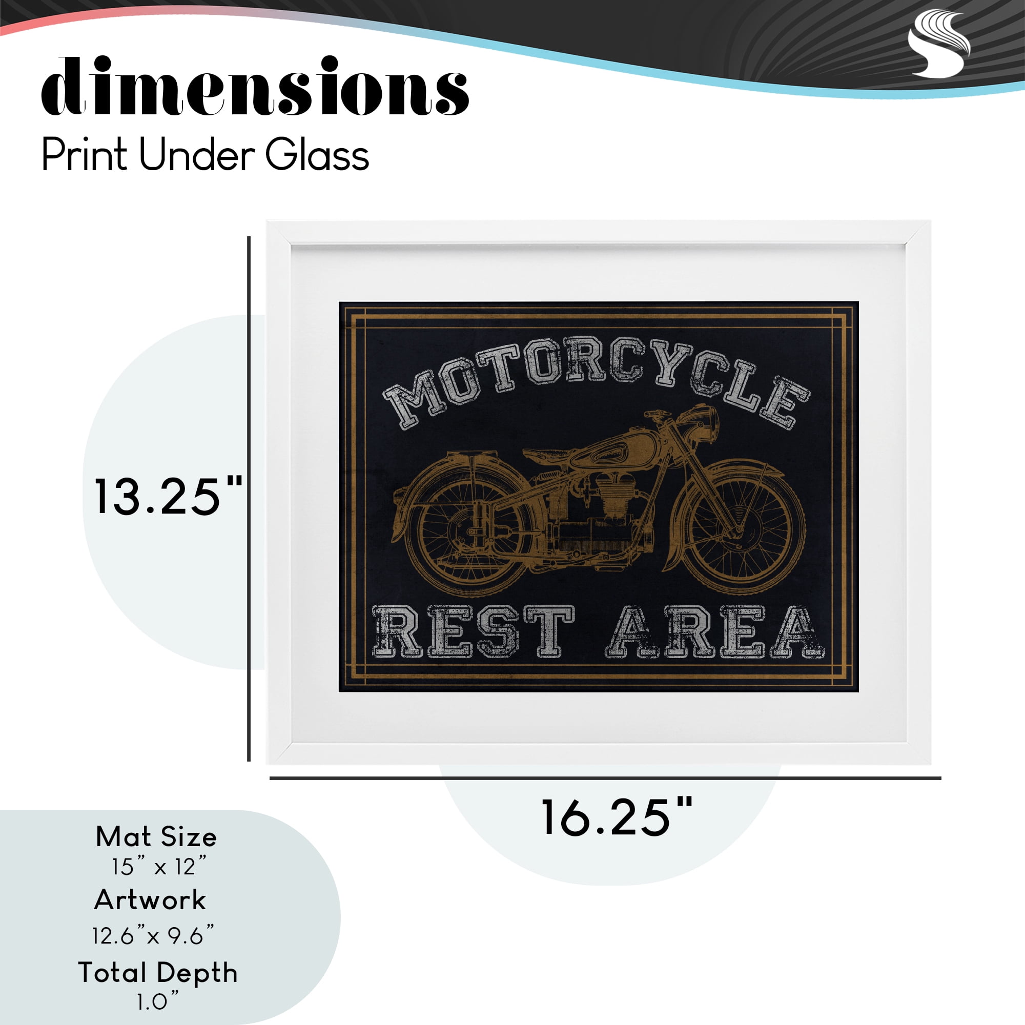 Stupell Industries Motorcycle Rest Area White Framed Print Under Glass, design by Marcus Prime