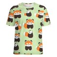 thumbnail image 5 of Cute Red Panda Pattern-3 Women's Short Sleeve Tops Casual Blouses T Shirt, 5 of 7