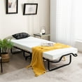 thumbnail image 2 of Gymax Portable Foldable Guest Bed w/ Solid Wood Slats & Metal Frame Rollaway Bed for Adults w/ Wheel, 2 of 10