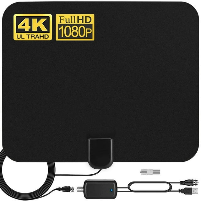 Antena de TV Digital HDTV con Amplificador de Señal Inteligente para Canales 1080P 4K DTMB ATSC DVB-