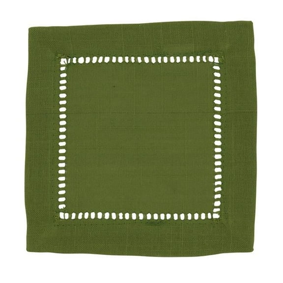 Saro Lifestyle Hemstitched Border Cocktail Napkin (Set of 12)