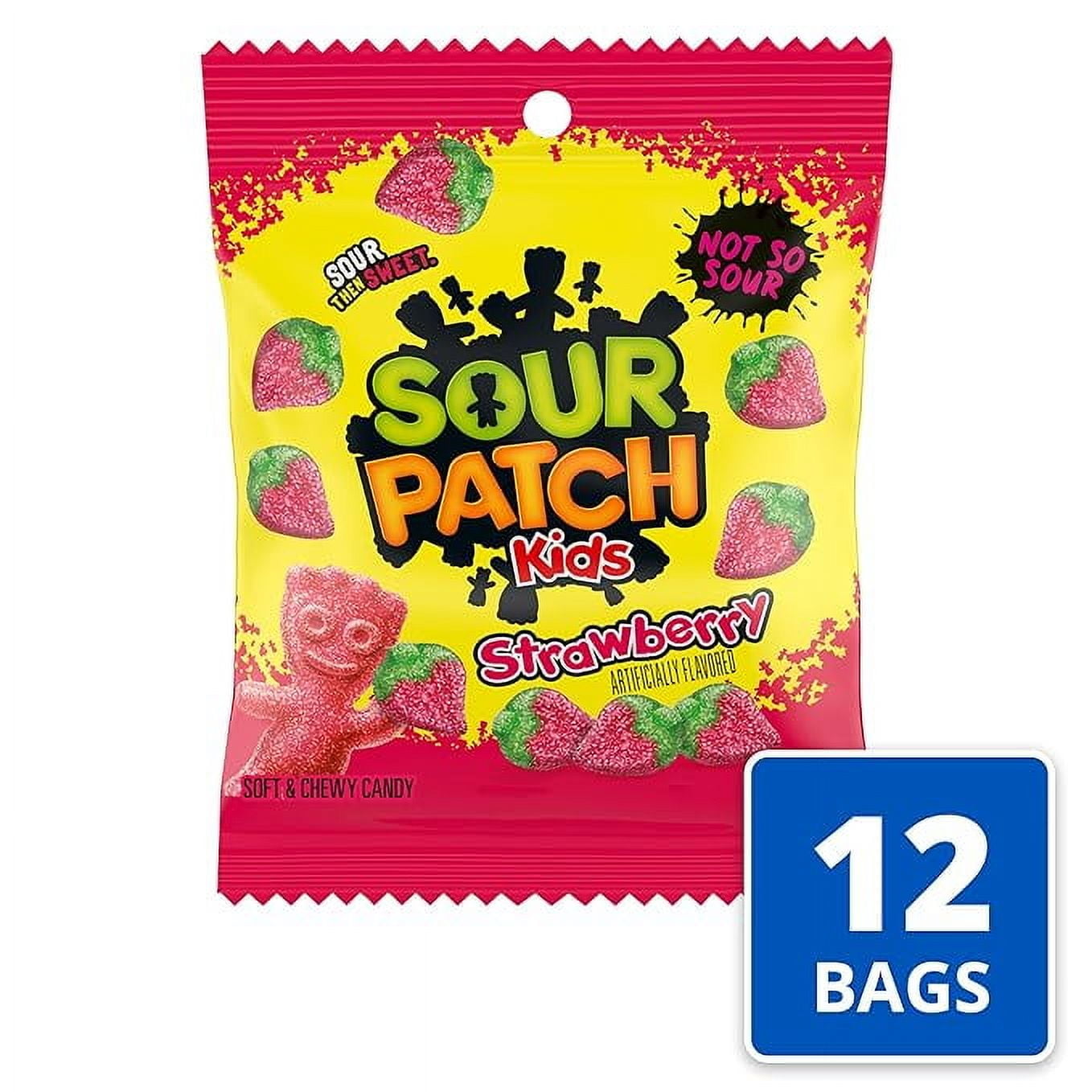SOUR PATCH KIDS Strawberry MZF22 Soft & Chewy Candy, Bulk Candy, 12 - 3.6 oz Bags
