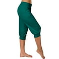 thumbnail image 6 of Lovskoo Capri Pants for Women Solid Color Loose Soft Drawstring Workout Yoga Pants Outdoor Sports Casual Lounge Pants with Pockets Green, 6 of 7