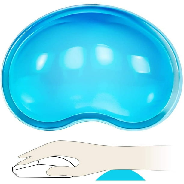 Cojín de almohada de mano fresca para reposamuñecas de gel de silicona, cojín de almohada de mano fresca translúcida en forma de corazón para reducir el dolor de fatiga de muñeca, azul-- Sincero Electrónica
