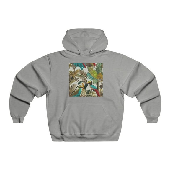 Miniaday Designs Men's NUBLEND® Hooded Sweatshirt Tropical Toucan Oasis Collection