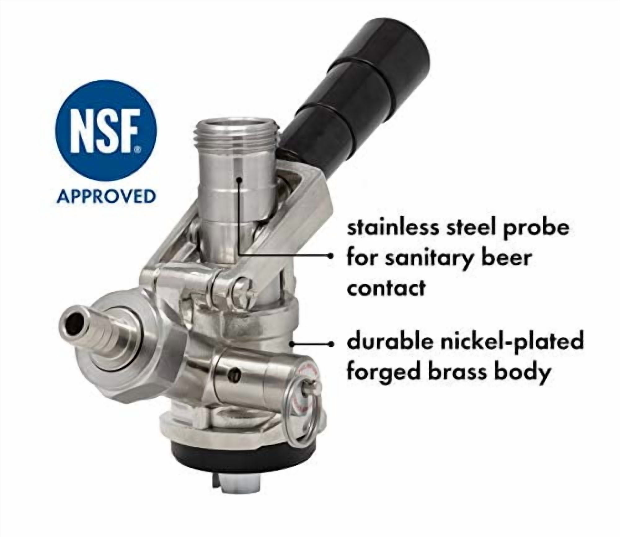 Strange Brew CECOMINOD089184 European Keg Beer Coupler Tap Kegerator S System - Lever Handle