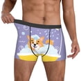 thumbnail image 2 of Kdxio Men's Boxer Briefs with Corgi Washing in Bathtub Print - Comfortable and Breathable Underwear for Everyday Wear, 2 of 7