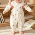 thumbnail image 5 of YHAJDS Newborn Baby Romper Long Sleeve Solid Color Wrap Tie Side Snap Bodysuit, 5 of 7