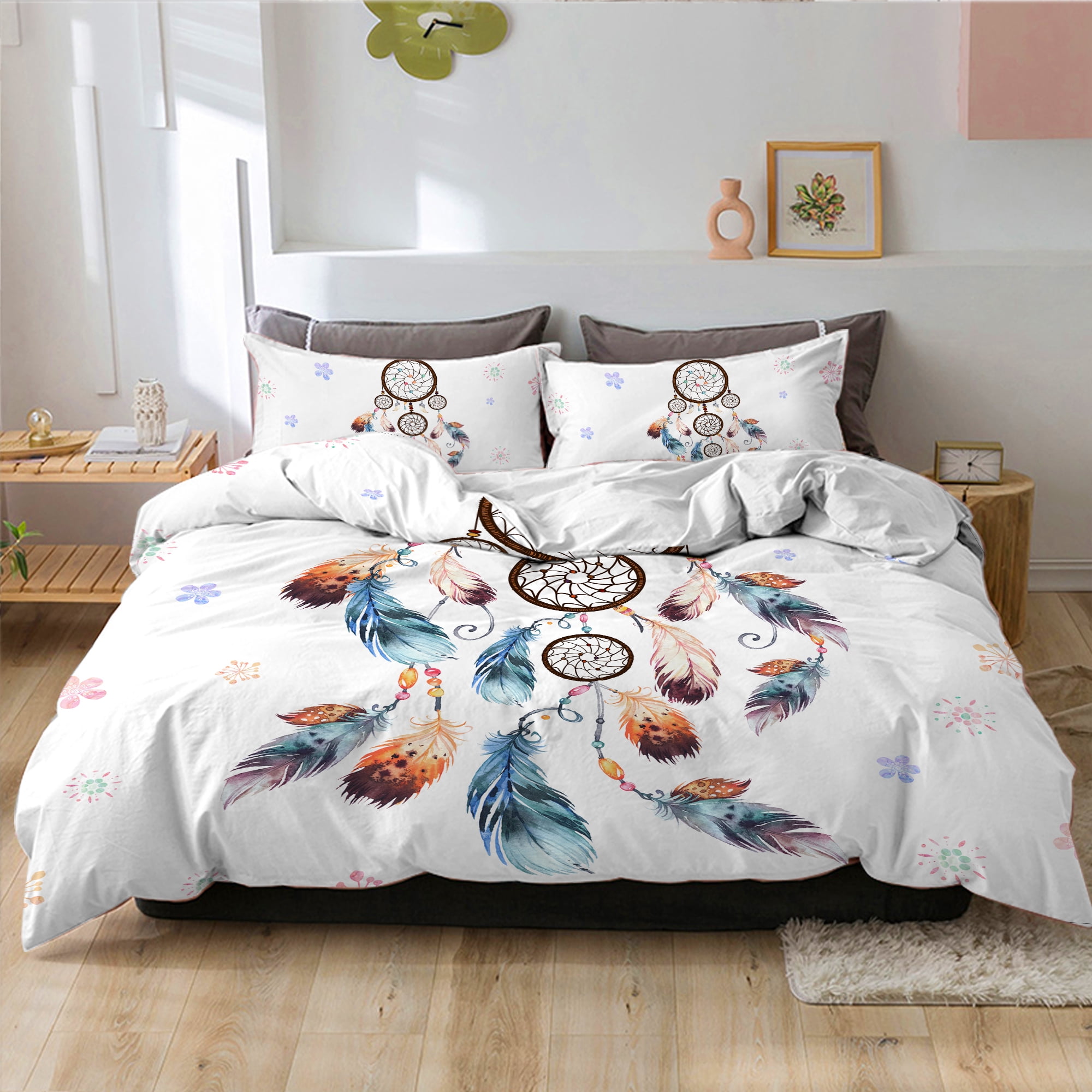 Dream Catcher Comforter Sets Bohemia Quilt Doona Pillowcase Queen Size US Stock 