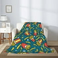 thumbnail image 2 of Throw Blanket for Couch Sofa and Bed, Cute Fries Blue Super Soft Plush Throw Blanket, Fuzzy Cuteness Comfy Warm Washable Flannel Blanket & Throws for All Season 50"x40", 2 of 5