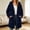 Navy, variant on Womens Fleece Hooded Jacket Zip Up Mid-Length Teddy Coat Warm Winter Casual Fall Cozy Long Shacket Outerwear with Pockets