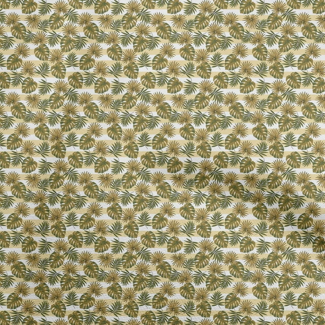 oneOone Velvet Olive Green Fabric Leaf With Stripes Sewing Craft Projects Fabric Prints By Yard 58 Inch Wide