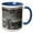 Blue/White, variant on 3drose, Monochrome Tree Branch, Abajo Mountains, Canyonlands Park, Moab, Ut, 11oz Two-tone Black Mug