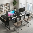 thumbnail image 4 of edx 40" Home Office Desk for Small Spaces, Computer Desk with Storage Bag & Hook, Modern Simple Style Study Writing Table for Bedroom, Black, 4 of 8