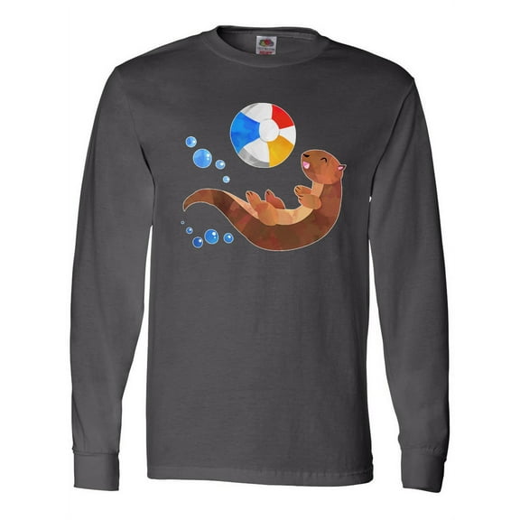 Inktastic Cute Otter and Beachball Long Sleeve T-Shirt