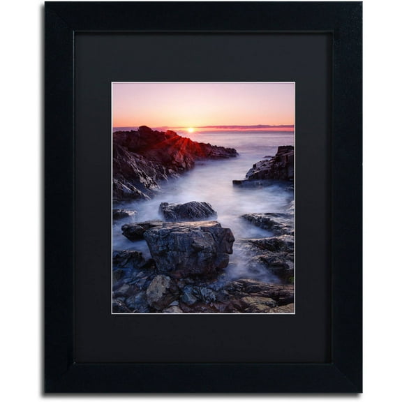 Trademark Fine Art "Marginal Way Sun" Canvas Art by Michael Blanchette Photography Black Matte, Black Frame