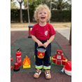 thumbnail image 5 of RUINIXCW Toddler Baby Boy Girl Firefighter Outfit Summer Clothes Kids Firefighter Costume Short Sleeve T-shirt Suspender Pants Overalls Halloween Birthday Outfits, 5 of 10