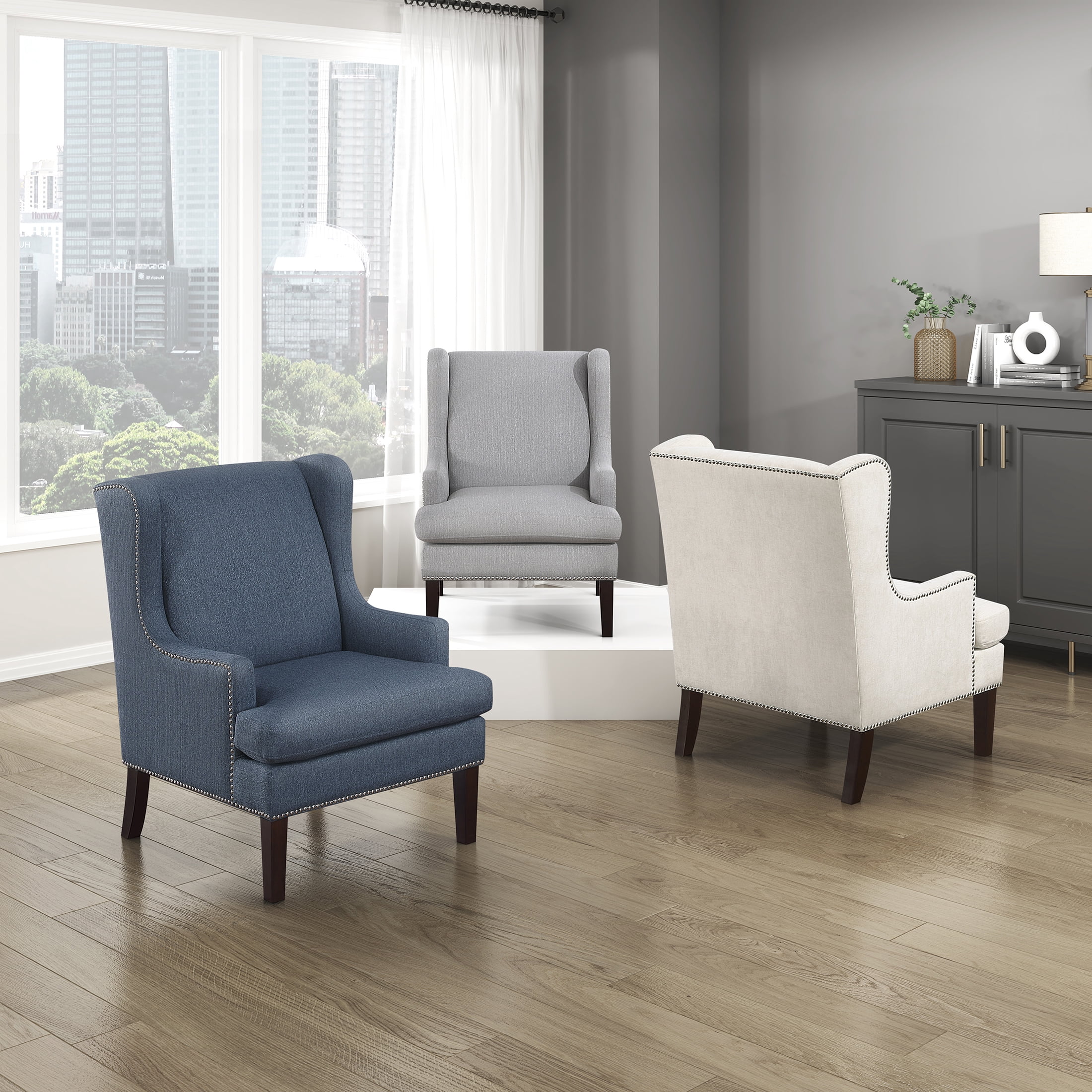 OakvillePark Briarhollow Textured Fabric Accent Chair, Gray