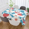 thumbnail image 3 of WOBOGO Retro Strawberry and Daisy Pattern Square Tablecloth 60×120in Polyester Fabric Tablecloth Washable Dust Resistant Wrinkle Resistant, 3 of 9