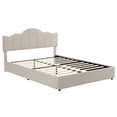thumbnail image 5 of VECELO Full Size Platform Bed Frame with Charging Station, Modern Adjustable Height Headboard Tufted Upholstered Full Bed Frame, No Box Spring Needed, Beige, 5 of 8