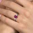 thumbnail image 4 of Gem Stone King 10K Two Tone Gold Red Created Ruby and White Created Sapphire Engagement Ring for Women | 2.50 Cttw | Oval 9X7MM | Gemstone July Birthstone | Size 8, 4 of 6