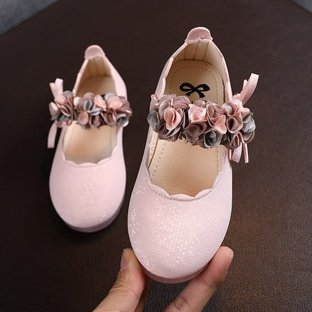 

TMOYZQ Toddler/Girls Dress Shoes Mary Jane Butterfly Knot Princess Wedding Party Bridesmaids Shoes Glitter Princess Ballet Flats for Kid Toddler Leather Shoes Sandals