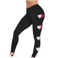 thumbnail image 5 of Feancey Limited Time Sales of The Day Butter Soft Leggings for Women Valentine's Day Heart Print Workout Pants Sport Casual High Waisted Stretchy Tummy Control Yoga Tights Black M, 5 of 7