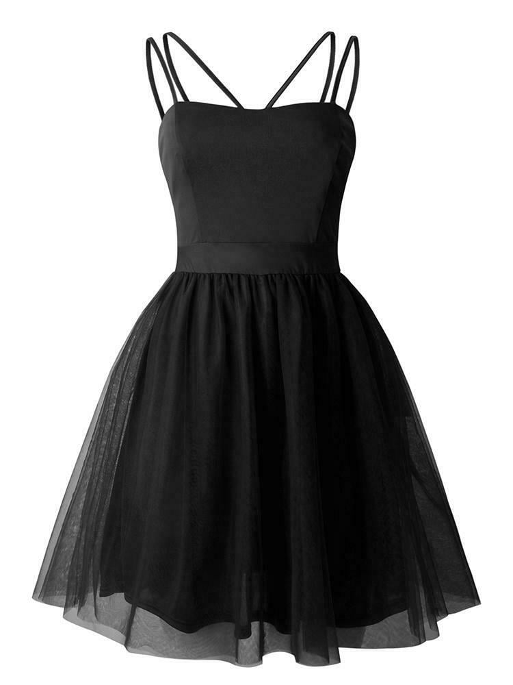 Pudcoco Women Strappy Short Tulle Tutu Dresses Evening Party Cocktail ...