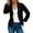 Black, variant on Women’s Cropped Blazer Business Casual, 3/4 Ruched Sleeve Short Blazer Lightweight Suit Jacket