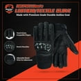 thumbnail image 2 of Daniel Smart Men’s Leather Gloves – Textile and Leather Motorcycle Gloves with Knuckle Protection and Touch Screen Finger Tip, 2 of 6
