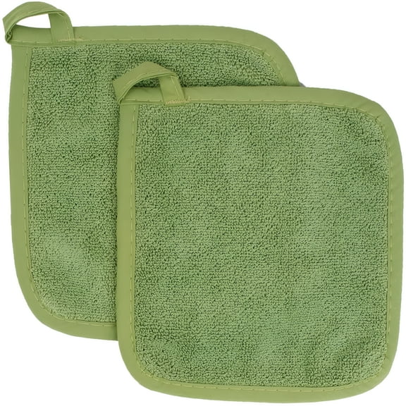 ACDANC Cotton Terry Cloth Pot Holder Set,Kitchen Hot Pad,2-Pack