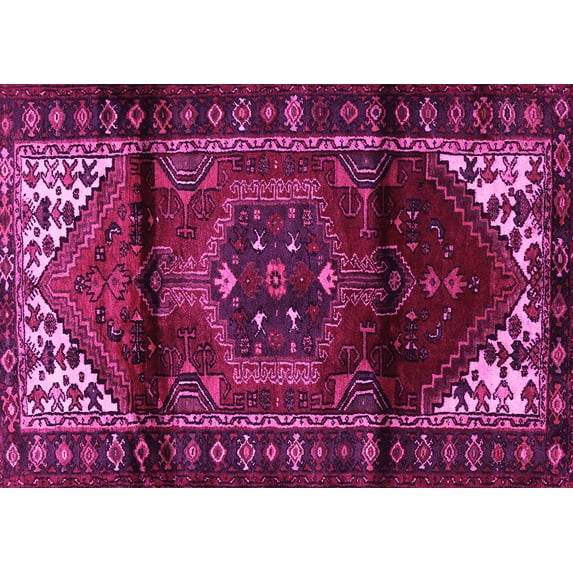 Ahgly Company Indoor Rectangle Persian Pink Traditional Area Rugs, 7' x 9'