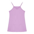 thumbnail image 4 of HAOTAGS Girls Racerback Dresses,Solid Pocket Playsuit V-Neck Tween Halter Sleeveless Tank Dress Purple 13-14, 4 of 9