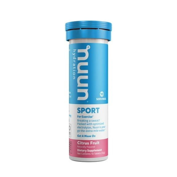 Nuun Sport Electrolytes Hydration Drink Mix Tablets, Citrus Fruit, 10 Count Tube