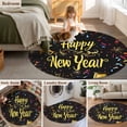 thumbnail image 6 of Happy New Year Large Area Rugs for Bedroom Living Room, Soft Non Slip Carpet Bedside Rug, Colorful Modern Abstract Art Round Floor Cover Kitchen Accent Rug 4' for Dining Room/Office, 6 of 9