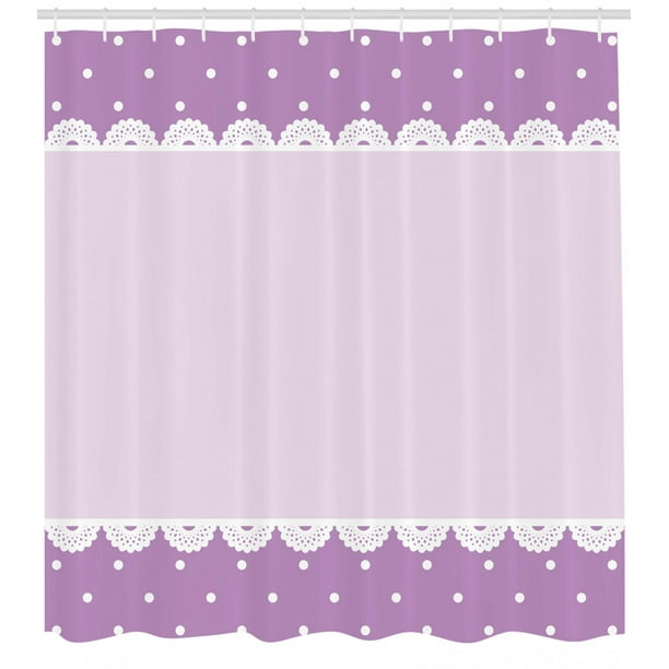Mauve Shower Curtain, Old Fashioned Ornate Lace Pattern with Classical