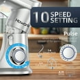 thumbnail image 5 of HOWORK Electric Stand Mixer, 5QT Multifunctional with Dough Hook, Wire Whip & Beater, Silver, 5 of 12