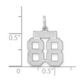 thumbnail image 5 of 925 Sterling Silver Small Satin Number 88 Charm Pendant, 5 of 5