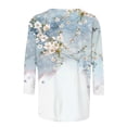 thumbnail image 5 of Edvintorg Going Out Tops for Women 3/4 Length Sleeve Crew Neck Tunic Shirts Floral Printed Summer Blouses Plus Size Fashion Woman Clothes Multicolor XXXXXL, 5 of 5
