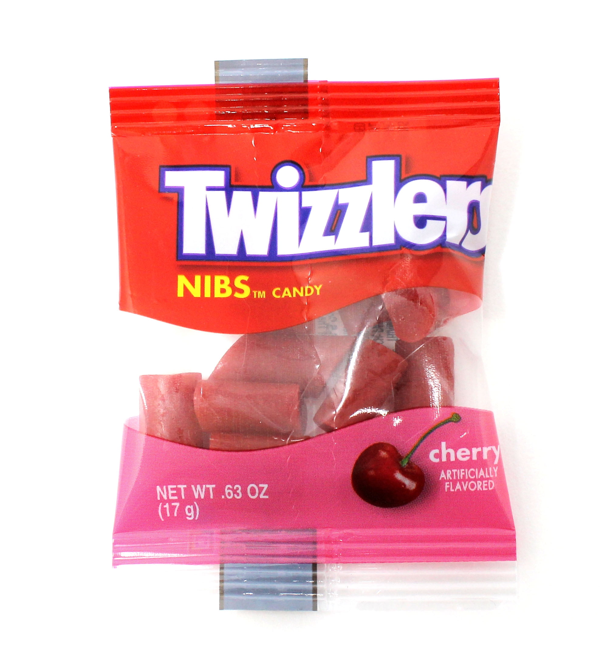 TWIZZLERS Cherry Nibs Candy Snack Size 0.63 Ounce Pouch, 5 pounds bag