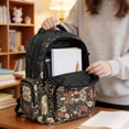 thumbnail image 5 of Xoenoiee Owl Mushroom Flower Print Kids Backpack Elementary Preschool School Bag with Front Zipper Pocket for Girls Large Capacity Bookbag Knapsack Travel Bagpack Daypack Rucksack, 5 of 7