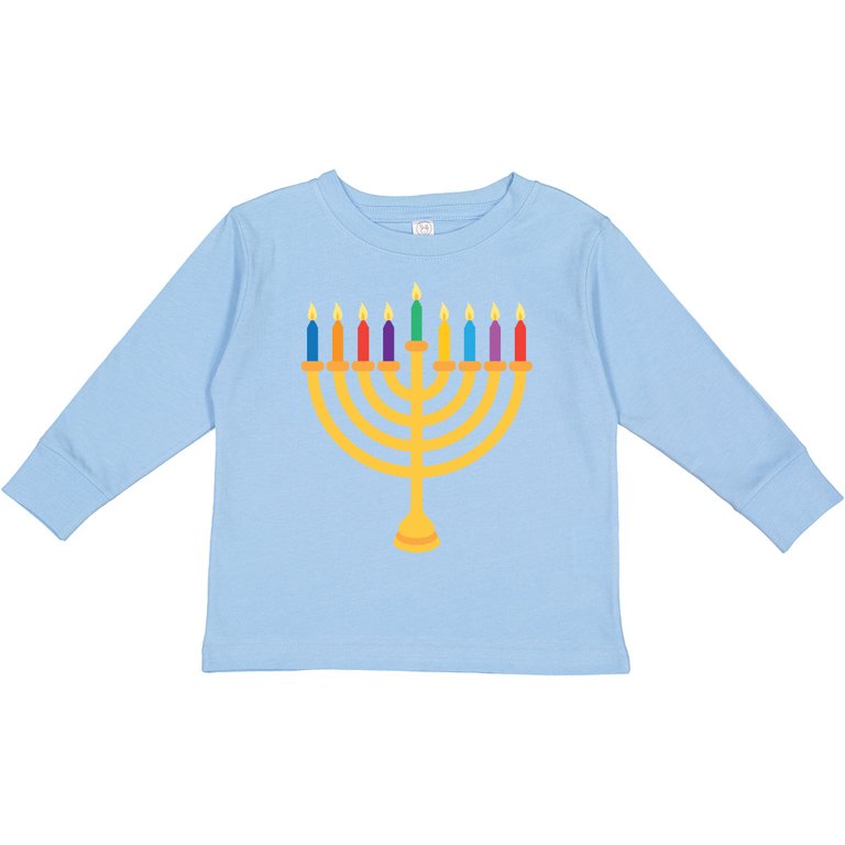 Hanukkah Menorah Candles Long Sleeve Toddler T-Shirt photo 3