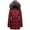 Burgundy Red, variant on Women's Winter Coat Thicken Puffer Jacket Down Alternative Warm Outwear with Faux Fur Removable Hood Burgundy Red, Medium
