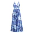thumbnail image 4 of FcBaudy Camisole Sans Manches Robe Col en V, Robes d'Été pour Femmes, Robes Sans Manches Imprimées à Bretelles Longues Robe pour Femmes, 4 of 7