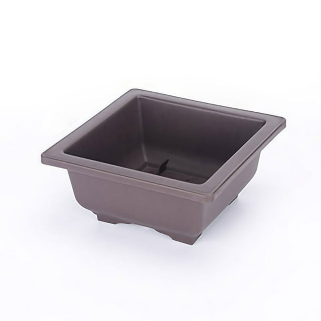 Maceta rectangular con diseño de drenaje simple y elegante, maceta gruesa para suculentas con bandeja, maceta grande de rombos poco profunda.