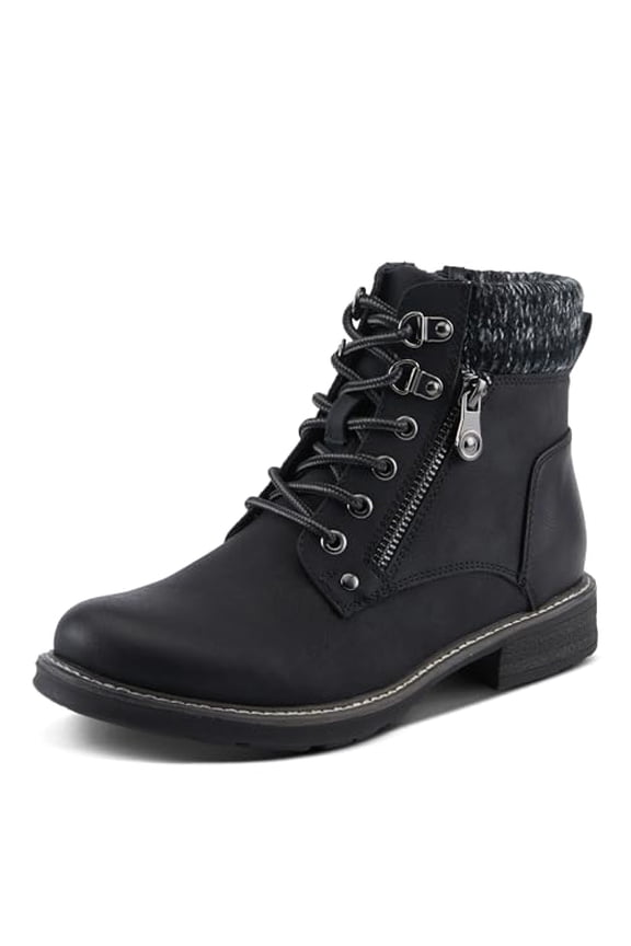 Women's JADELYN Hiker Booties with Sweater-Knit Collar, Metal Eyelets, and Zipper Closure