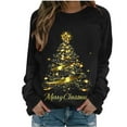 thumbnail image 2 of Women's Christmas Sweatshirt Christmas tree Graphic Print Long Sleeve Crewneck Pullover Loose Casual Holiday Party Ugly Xmas Top, 2 of 6